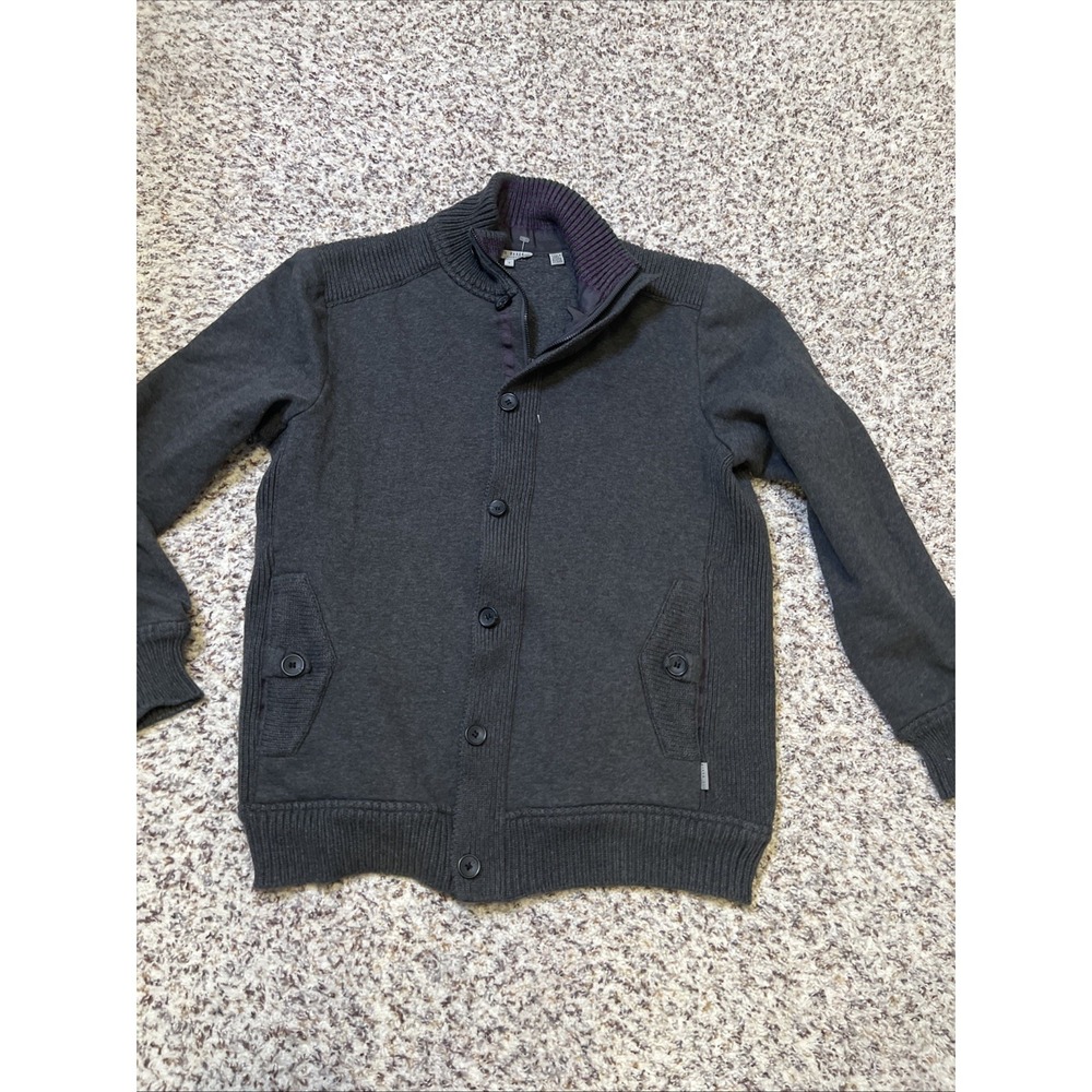 TED BAKER LONDON Men's Full Zip Sweatshirt/Jacket Dark Grey Size 4 Large